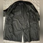 Vintage Pelle Black Embossed Suede Patchwork Leather Long Trench Coat Photo 3