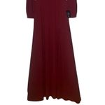 Lulus NWT  Love You So Long Sleeve Openback Maxi Dress VNeck SideSlit S Burgundy Photo 4