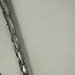 Whiting & Davis  Silvertone Pendant with Faux Turquoise on 24 Inch Link Chain Photo 6