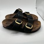 Birkenstock EUC  Arizona black Nubuck leather big buckle Size 39 US 8 women Photo 3