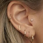 None 14k Gold Plated, Small Stud and Hoop Earrings Photo 0