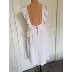 70F/21C Womens White Textured Ruffle Sleeve Casual Mini Dress M Size M Photo 4