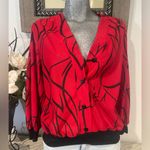 Vintage red and black Top with transparent button Size L Size L Photo 4