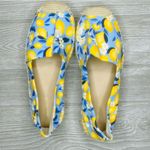 Ann Taylor  Lemon Linen Blend Espadrilles shoes jute detail size 7 flats tropical Photo 2