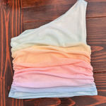 Abercrombie & Fitch Abercrombie x Trevor Project One-Shoulder Ombre Ruched Top S Photo 0