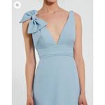 Mac Duggal Blue Sleeveless V Neck Bow Detail Mermaid Gown Size 2 Photo 2