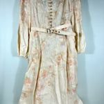 Zimmermann  Crush Buttoned Belted Linen Midi Dress Ciara Floral US 8 NWT Photo 7