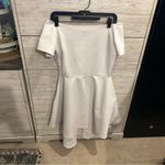 Women's Vintage Retro Bateau Neck Short Sleeve High Waist Cocktail Swing Dress White Size L Photo 1