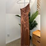 Shona joy  La Lune Asymetrical Gathered Maxi Dress in Almond size 2‎ Photo 4