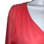 EXPRESS Bright Melon Chiffon Romper Shorts Pockets Zip Front NWOT Size XS Photo 3