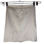 J. McLaughlin Womens Khaki Stretch A-Line Mini Skirt Size 2 Button Back Preppy Photo 2