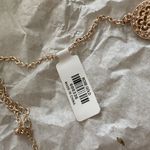 NEW Long Glitter Rose Gold Necklace with Scattered Medallion Pendants NWT Photo 1