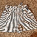 ZARA  Basic Striped Tie Waist Shorts High Rise Casual Summer Women's‎ L Photo 0