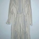 ZARA  L Beige Wrap Top Indian Striped Cotton Long Dress Photo 0