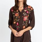 Johnny Was đź’• WORKSHOPđź’• Rosalva Oversized Weekend Tunic Chocolate Embroidered XL Photo 1