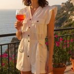 ZARA women’s White Sleeveless Romper size small Photo 0