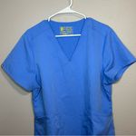 FIGS blue V neck front pockets short sleeve unisex scrub top size XL Photo 1