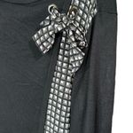 St. John Black Wool Cashmere Geometric Bow Long Sleeve Tunic Pullover Sweater XL Photo 4