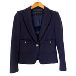 ZARA   Navy Padded Blazer Size XS Photo 7