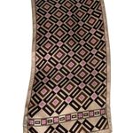 Ann Taylor Vintage Silk Scarf Geometric Brown Beige Pink New Photo 12