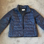 Loft  Navy Full Zip Puffer Jacket SIZE M Photo 0