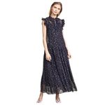 Coach silk Navy Blue Scattered Rose Print Pleated Dress. NWT Photo 6