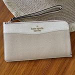 Kate Spade Lucy Colorblock Pebbled Leather Medium L-zip Wristlet in Light Sand Photo 1
