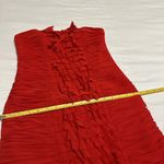 Cache  Red Cocktail Dress Size 2 Bodycon Ruffle Spaghetti Straps Or Strapless Photo 7
