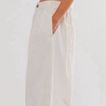 Free People NWT We The Free Ridley Pull-On Barrel Jeans - Ecru long - Small TALL Photo 0