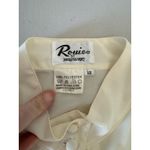 Vtg 80s Jacques Vert Cream High Neck Ruffle Pearl Beaded Embroidered Blouse 12 White Photo 4