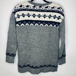 Loft Wool Gray Fair Isle Nordic Style Sweater Sz Small Photo 1