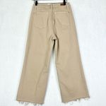Judy Blue  Garment Dyed Crop Wide Leg Jeans Size 9/29 Khaki Stretch Raw Hem Photo 2