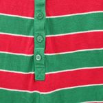 Xhilaration  Stripe Red Green Cotton Adult Holiday Christmas Jumpsuit Pajama M Photo 4
