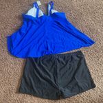 Summer Mae Two Piece Tankini with Shorts Set Swimsuit Plus Size 22W Blue NWT Photo 6