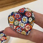 Large Statement Ceramic Multi Color Heart Print Clip Photo 3