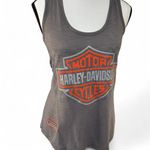 Harley Davidson Y2K VTG.  GRAY‎ LOGO SEQUIN TANK TOP SMALL #2 Photo 3