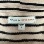 Known Supply Sz Small Sand Nude Striped Hoodie Pullover Sweater Organic Cotton Black Photo 5