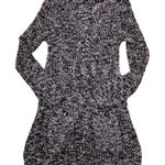 H&M Marled Gray Black Chunky Knit Oversized Sweater Dress Size Medium Hygee Photo 0