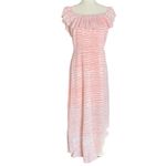 BCBG Paris Women's ON/Off the Shoulder Sandy Dot Maxi Dress White Size XL Photo 5