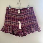 Cinq à Sept NEW Cinq a Sept Lexie Box Weave Ruffle Shorts in Purple Photo 3