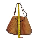 Due Fratelli Milan Brown Striped Shoulder Bag Purse 11x13 SKU 7006 Orange Photo 3