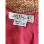 Kay Unger  Pink Silk Dress Size 8 Ruffle Trim Lace Detail Back Slit Lined Photo 1