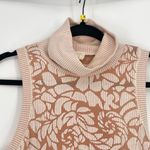 Anthropologie Meadow Rue  Ivory‎ Ribbed Lace Overlay High Neck Sleeveless Top Med Photo 2