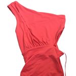 Susana Monaco NWT Mini Dress Womens XS Coral Cutout One Shoulder Ruched Party Photo 2