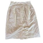 Laura Ashley Vintage 80s  Cream Skirt Lace Embroidered Linen Cotton Knee Length Photo 1