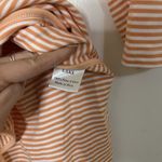 LAKE striped orange pima cotton shirt dress lounge wear size small Photo 3