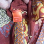 Hale Bob  Cabana Orange Boho Peasant Top Silk Vacation Resortwear Fall Small Photo 5