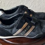 Coach : Jenny Sneaker (A1625) Black/Silver Signature C canvas/leather- Velcro- 7 Photo 0