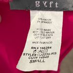 Gyft Short Batwing Sleeve Blouse Hot Pink With Tie on Side in Front Size Small Photo 6