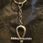 Unisex Stainless Steel Ankh Keychain Silver Photo 0